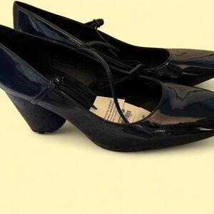 Zara Navy Shiny Heels